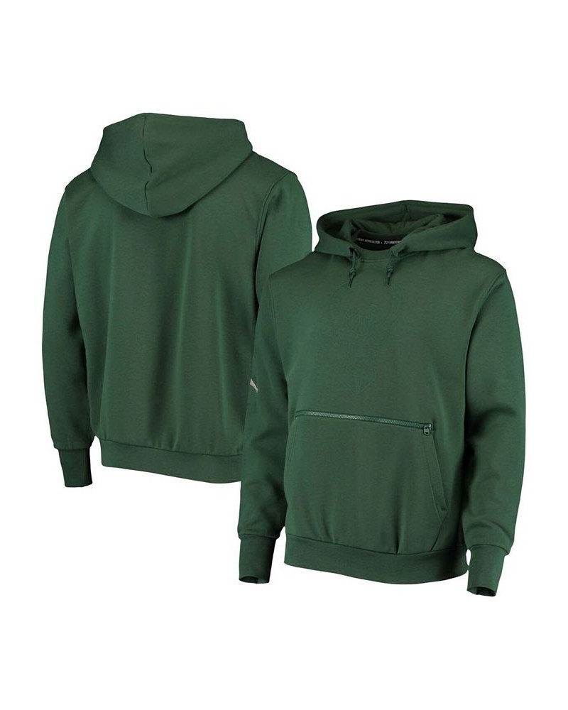 Men's Hunter Green Milwaukee Bucks Statement Edition Courtside Pullover Hoodie $48.00 Sweatshirt