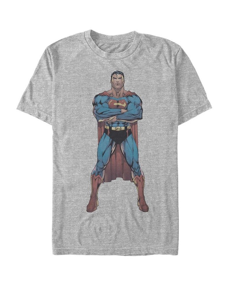 Men's Superman The Man Short Sleeve T-shirt Gray $18.89 T-Shirts