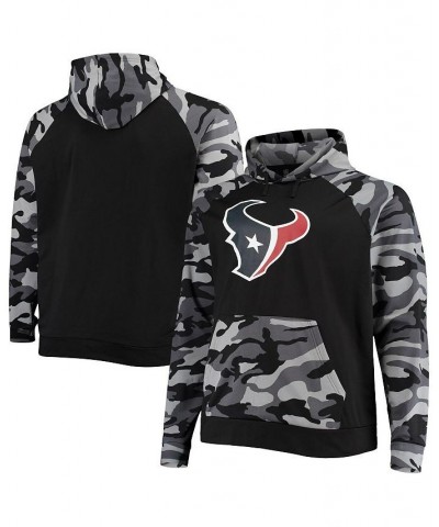 Men's Black Houston Texans Camo Raglan Pullover Hoodie $33.81 Sweatshirt