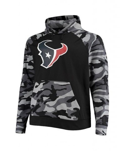 Men's Black Houston Texans Camo Raglan Pullover Hoodie $33.81 Sweatshirt