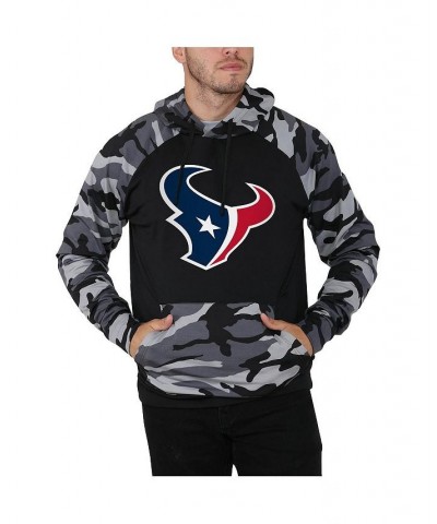 Men's Black Houston Texans Camo Raglan Pullover Hoodie $33.81 Sweatshirt