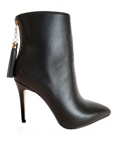 Women's Bailee Luxurious Pointed High Heel Dress Booties Black $36.87 Shoes