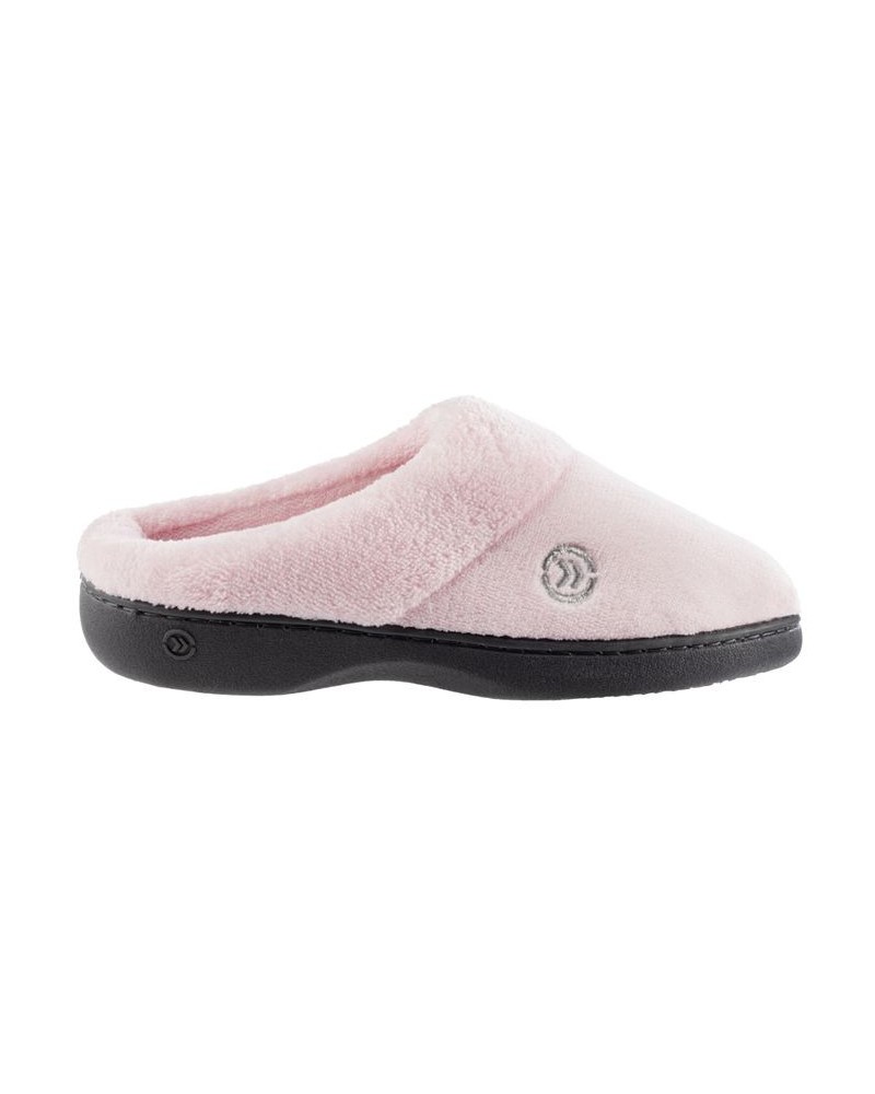 Women's Micro Terry Sport Hoodback Slippers Pink $11.44 Shoes