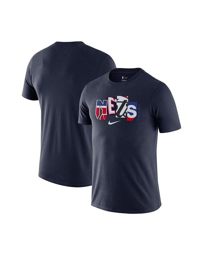 Men's Navy Brooklyn Nets 2021/22 City Edition Essential Wordmark Collage T-shirt $19.07 T-Shirts