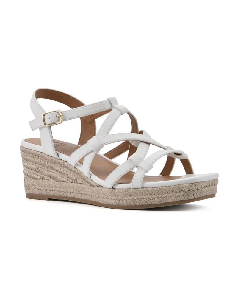 Women's Swayze Wedge Sandals White $38.27 Shoes