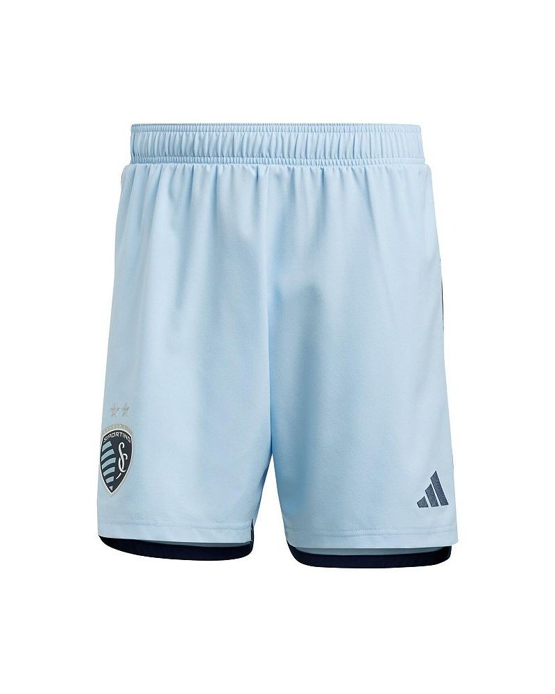 Men's Light Blue Sporting Kansas City 2023 Home AEROREADY Authentic Shorts $29.40 Shorts