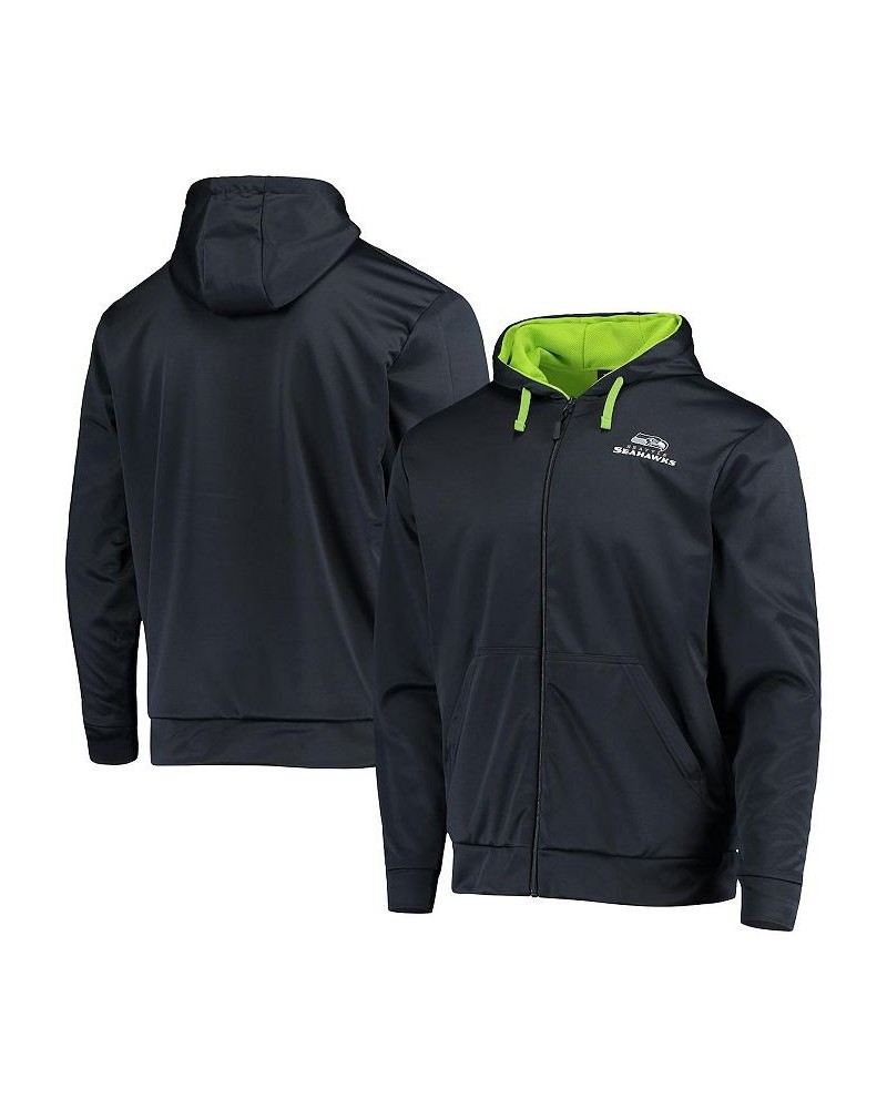 Men's College Navy and Neon Green Seattle Seahawks Apprentice Full-Zip Hoodie $45.00 Sweatshirt