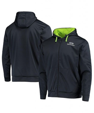 Men's College Navy and Neon Green Seattle Seahawks Apprentice Full-Zip Hoodie $45.00 Sweatshirt