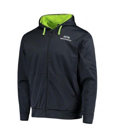 Men's College Navy and Neon Green Seattle Seahawks Apprentice Full-Zip Hoodie $45.00 Sweatshirt