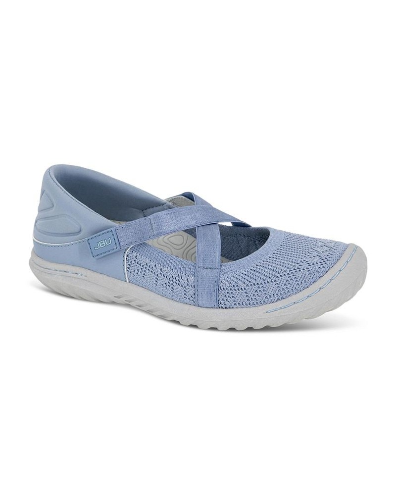 Women's Camila Slip-On Strappy Sneaker Flats Blue $47.17 Shoes