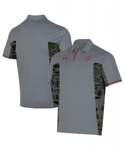 Men's Gray Wisconsin Badgers Freedom Polo Shirt $44.00 Polo Shirts