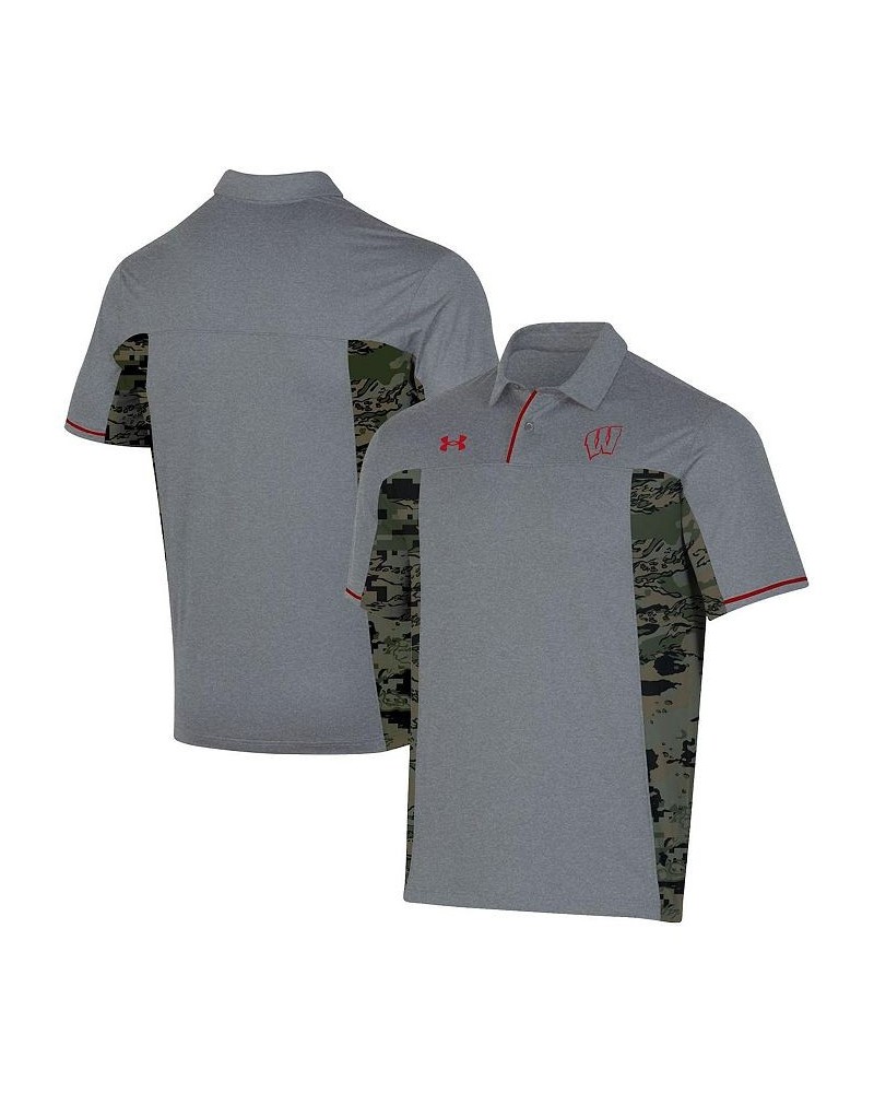 Men's Gray Wisconsin Badgers Freedom Polo Shirt $44.00 Polo Shirts