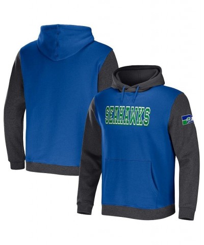 Men's NFL x Darius Rucker Collection by Royal, Charcoal Seattle Seahawks Colorblock Pullover Hoodie $28.29 Sweatshirt