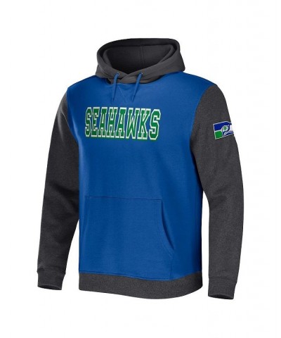 Men's NFL x Darius Rucker Collection by Royal, Charcoal Seattle Seahawks Colorblock Pullover Hoodie $28.29 Sweatshirt