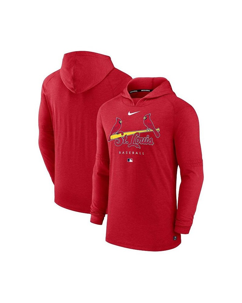 Men's Heather Red St. Louis Cardinals Authentic Collection Early Work Tri-Blend Performance Pullover Hoodie $32.00 Sweatshirt