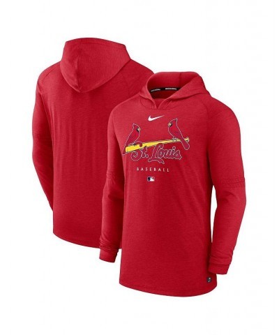 Men's Heather Red St. Louis Cardinals Authentic Collection Early Work Tri-Blend Performance Pullover Hoodie $32.00 Sweatshirt