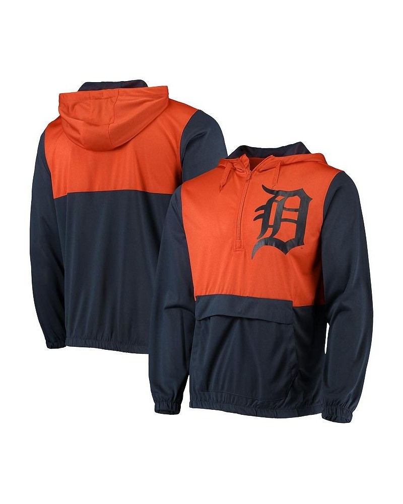 Men's Navy, Orange Detroit Tigers Anorak Half-Zip Hoodie $33.60 Jackets