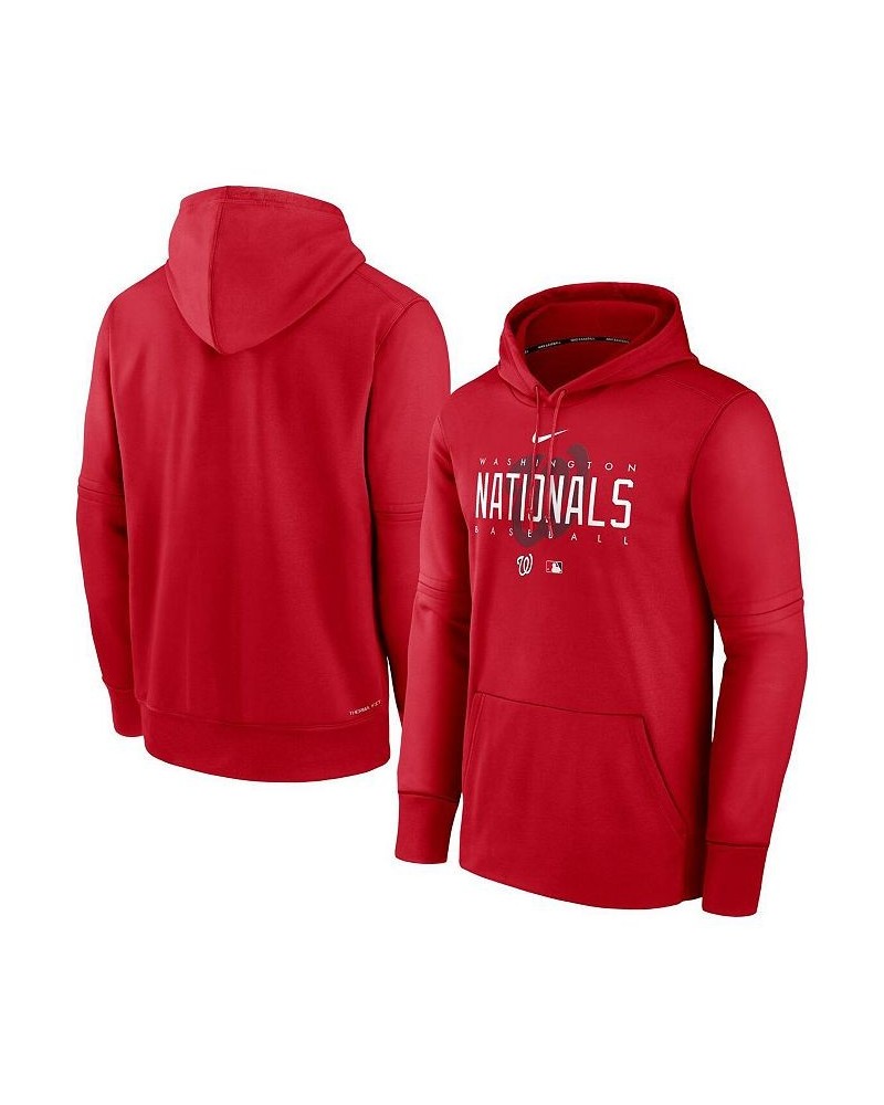 Men's Red Washington Nationals Authentic Collection Pregame Performance Pullover Hoodie $41.80 Sweatshirt