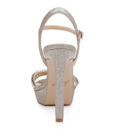 Women's Gallant Platform Evening Sandals White $44.48 Shoes