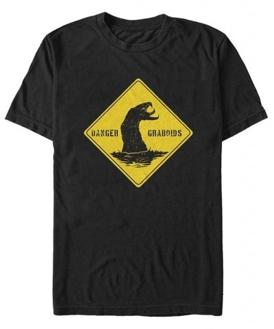 Tremors Men's Danger Graboids Road Sign Short Sleeve T-Shirt Black $19.59 T-Shirts