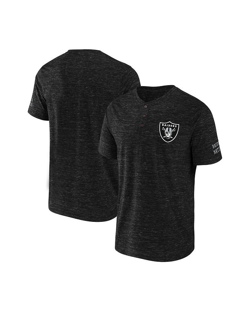 Men's NFL x Darius Rucker Collection by Black Las Vegas Raiders Slub Henley T-shirt $23.99 T-Shirts