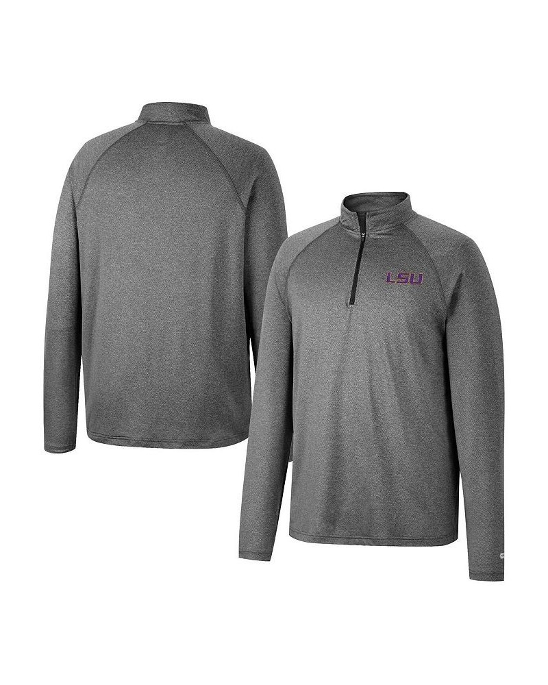 Men's Heathered Gray LSU Tigers Earth First Raglan Quarter-Zip Windshirt $30.00 Sweatshirt