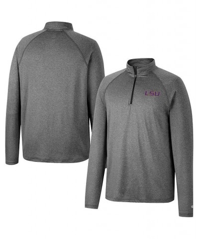 Men's Heathered Gray LSU Tigers Earth First Raglan Quarter-Zip Windshirt $30.00 Sweatshirt