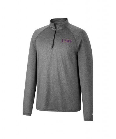 Men's Heathered Gray LSU Tigers Earth First Raglan Quarter-Zip Windshirt $30.00 Sweatshirt