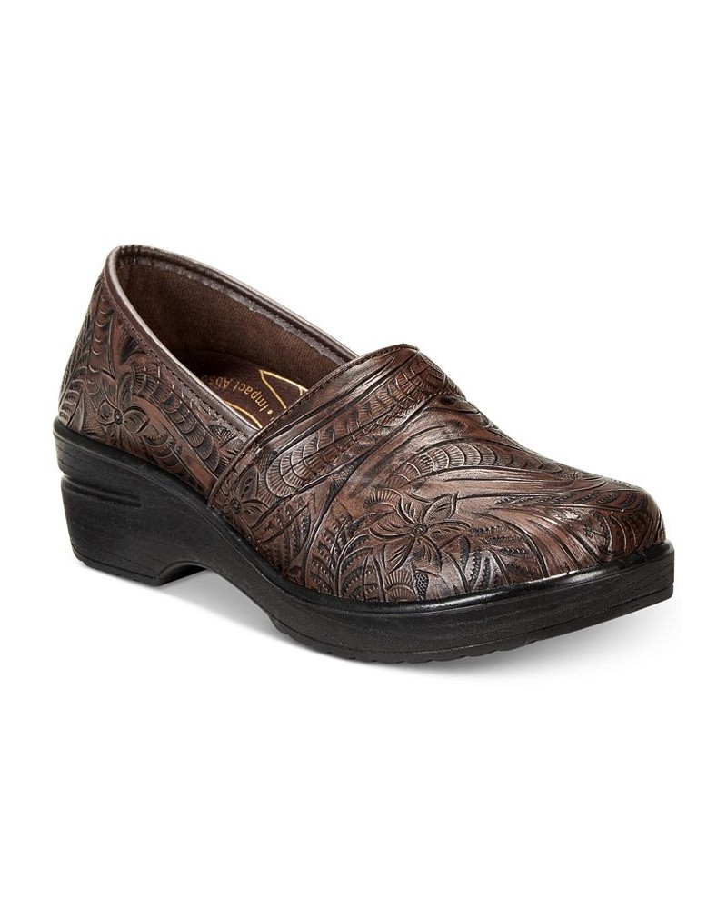 Easy Works By Lyndee Slip Resistant Clogs Brown Tool $32.50 Shoes