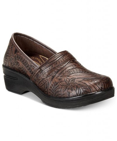 Easy Works By Lyndee Slip Resistant Clogs Brown Tool $32.50 Shoes