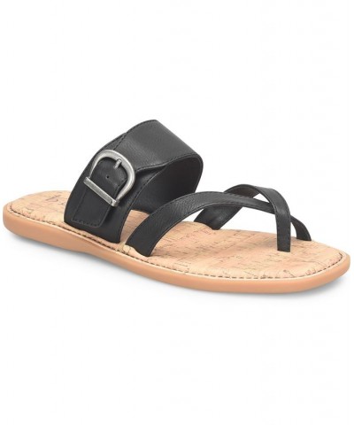 Women's Kelsee Comfort Flat Sandal Black $44.20 Shoes