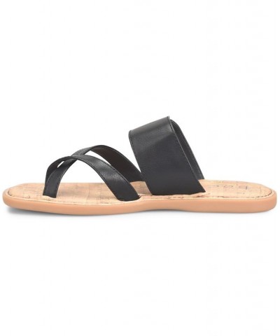 Women's Kelsee Comfort Flat Sandal Black $44.20 Shoes