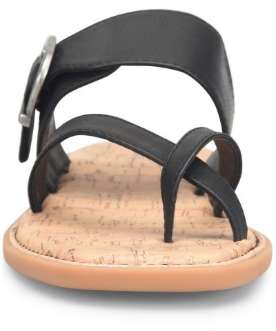 Women's Kelsee Comfort Flat Sandal Black $44.20 Shoes