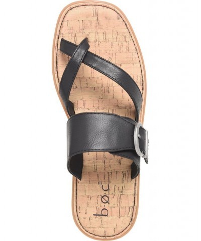 Women's Kelsee Comfort Flat Sandal Black $44.20 Shoes