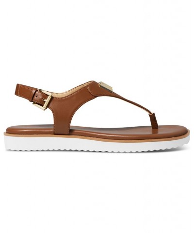 Women's Jilly Flat Sandals Brown $50.49 Shoes