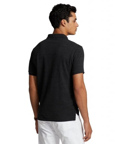 Men's Custom Slim Fit Mesh Polo Black Marl Heather $56.40 Polo Shirts