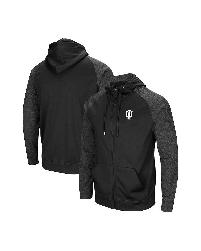 Men's Black Indiana Hoosiers Big and Tall Blackout 2.0 Raglan Full-Zip Hoodie $39.90 Sweatshirt