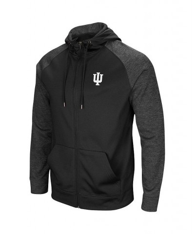 Men's Black Indiana Hoosiers Big and Tall Blackout 2.0 Raglan Full-Zip Hoodie $39.90 Sweatshirt