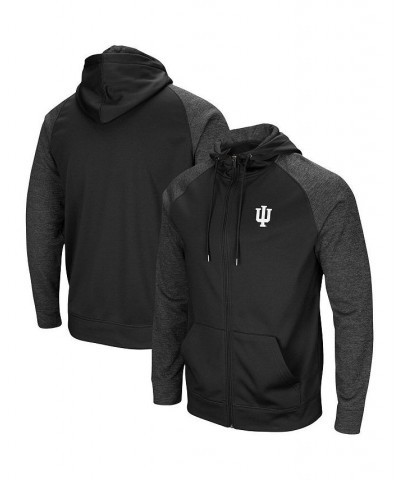 Men's Black Indiana Hoosiers Big and Tall Blackout 2.0 Raglan Full-Zip Hoodie $39.90 Sweatshirt