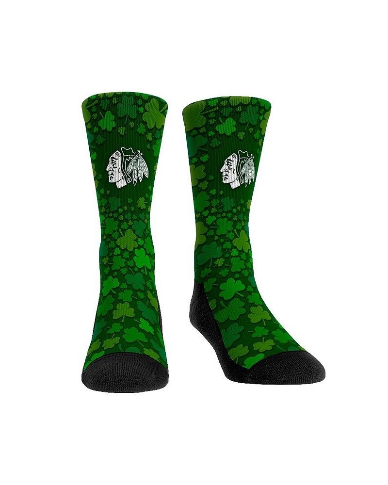 Men's and Women's Socks Chicago Blackhawks St. Patty's Day Shamrock Crew Socks $17.39 Socks