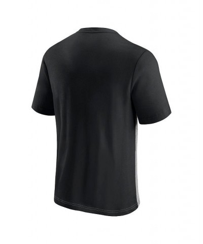 Men's Black, Heathered Gray Pittsburgh Steelers Throwback Colorblock T-shirt $23.99 T-Shirts