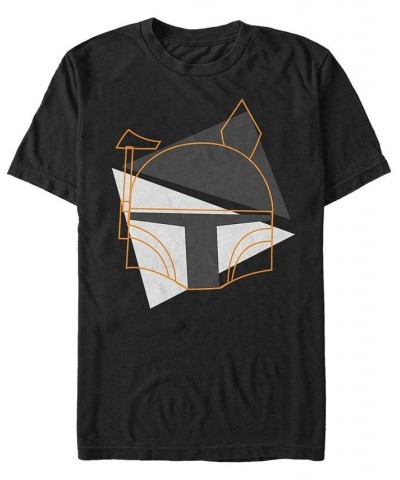 Star Wars Men's Boba Fett Line Art Big Face Short Sleeve T-Shirt Black $15.05 T-Shirts