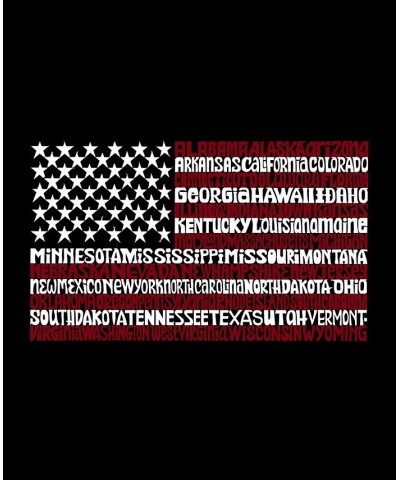 Men's 50 States USA Flag Word Art Short Sleeve T-shirt Black $14.35 T-Shirts