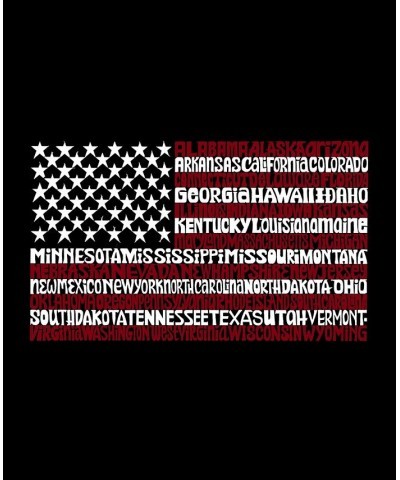 Men's 50 States USA Flag Word Art Short Sleeve T-shirt Black $14.35 T-Shirts