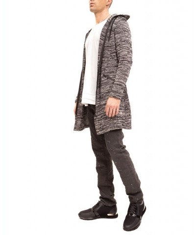 Men's Modern Hooded Long Knit Sweater Multi $60.90 Sweaters