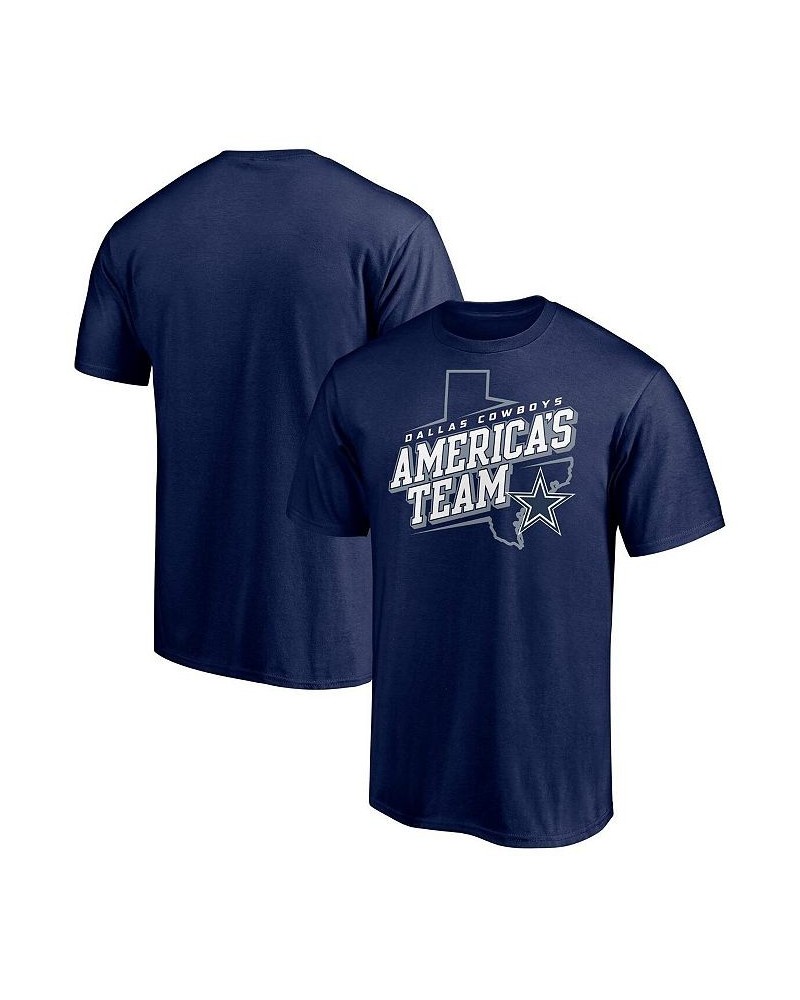 Men's Navy Dallas Cowboys Hometown Collection State Shape T-shirt $20.52 T-Shirts