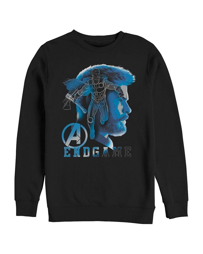 Marvel Men's Avengers Endgame Thor Side View Silhouette, Crewneck Fleece Black $29.14 Sweatshirt