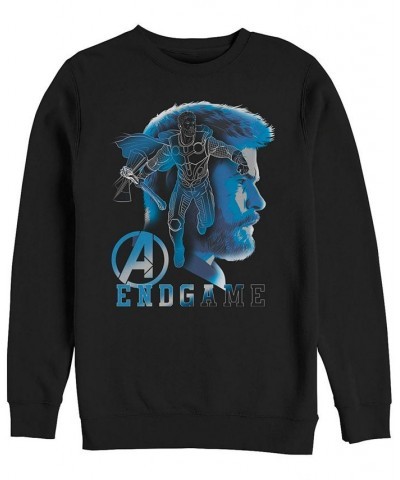 Marvel Men's Avengers Endgame Thor Side View Silhouette, Crewneck Fleece Black $29.14 Sweatshirt