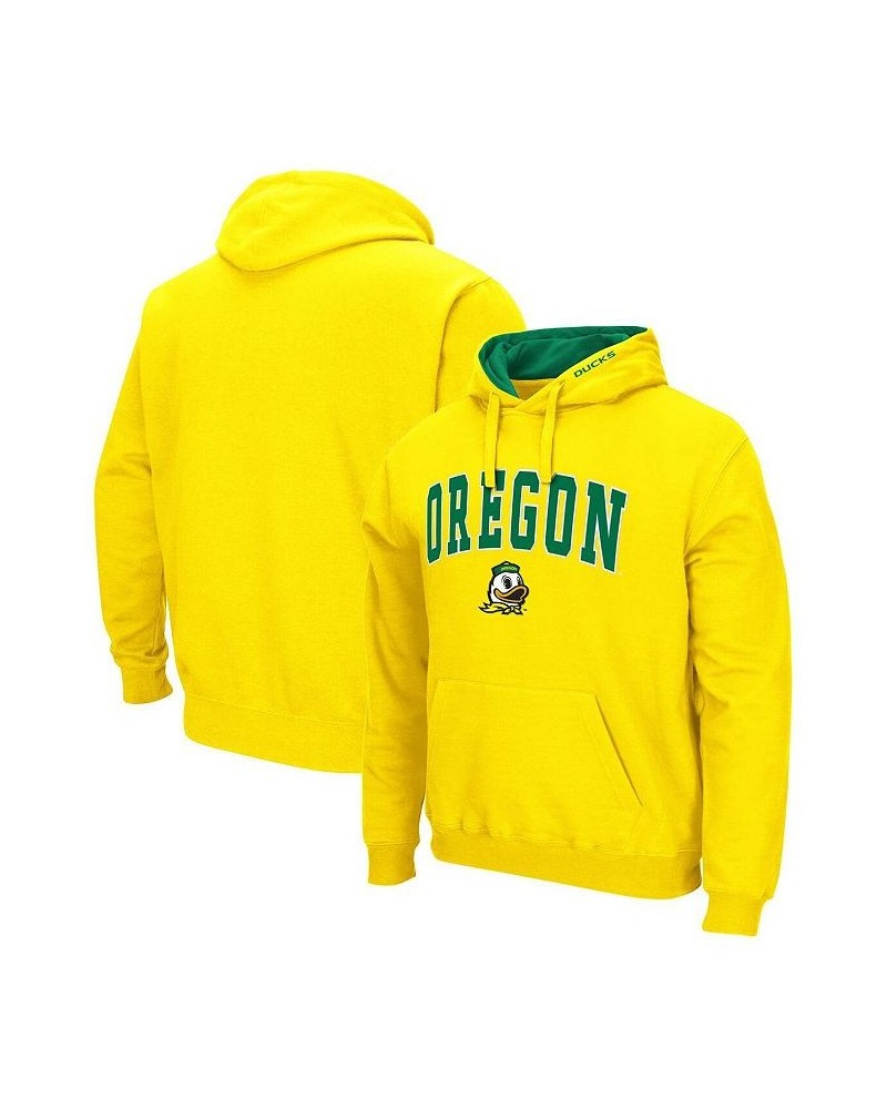 Men's Yellow Oregon Ducks Arch & Logo 3.0 Pullover Hoodie $31.79 Sweatshirt