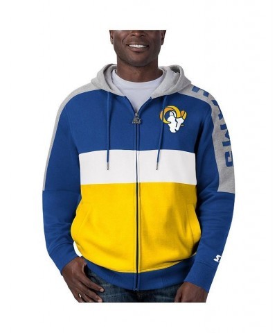 Men's Royal, Gold Los Angeles Rams Playoffs Color Block Full-Zip Hoodie $45.89 Sweatshirt